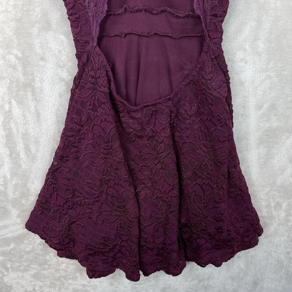 Honey & Rosie Plum Lace Glitter Cocktail Dress S Elena Gilbert Vampire Diaries - Picture 6 of 14